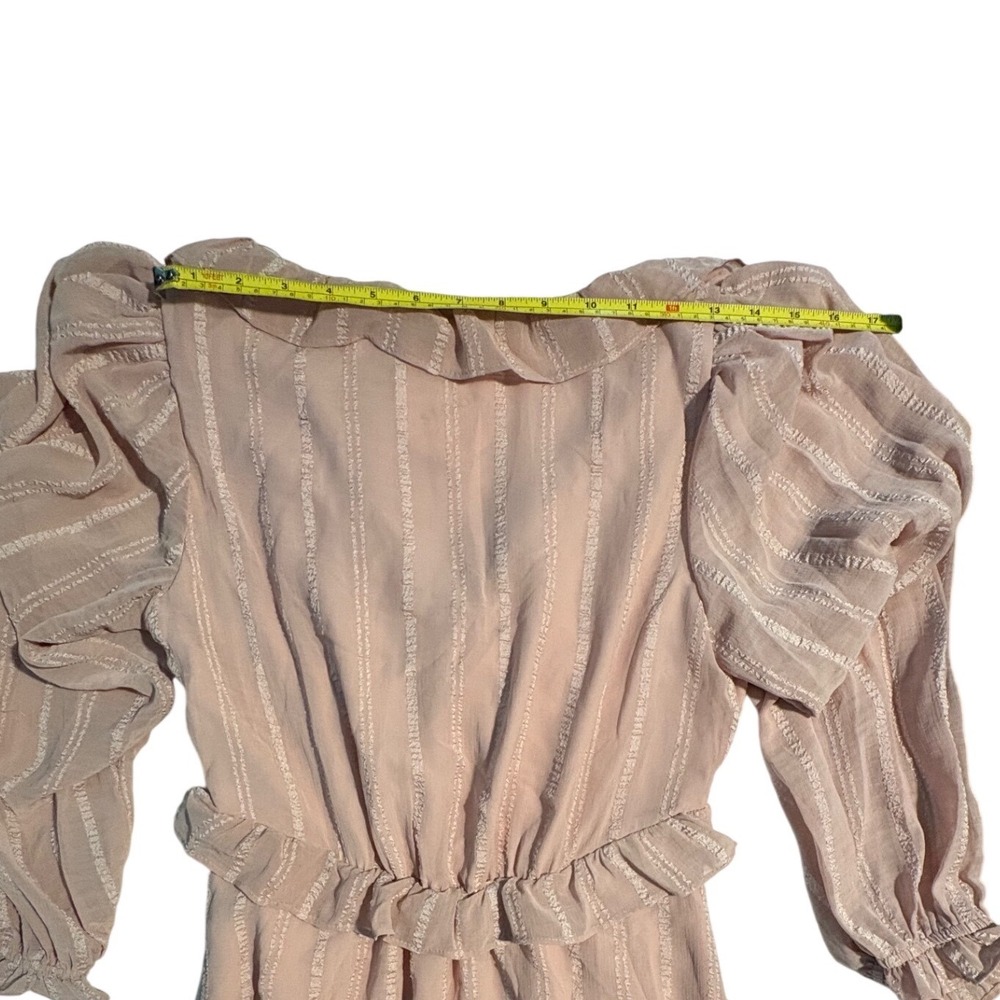 Storia Blush Pink Ruffle Stripe Maxi Dress Women Small NWT Wedding Coquette - Picture 10 of 10